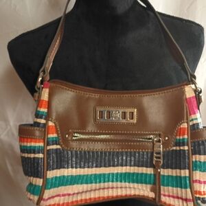 Chaps Multicolor Striped Shoulder Bag